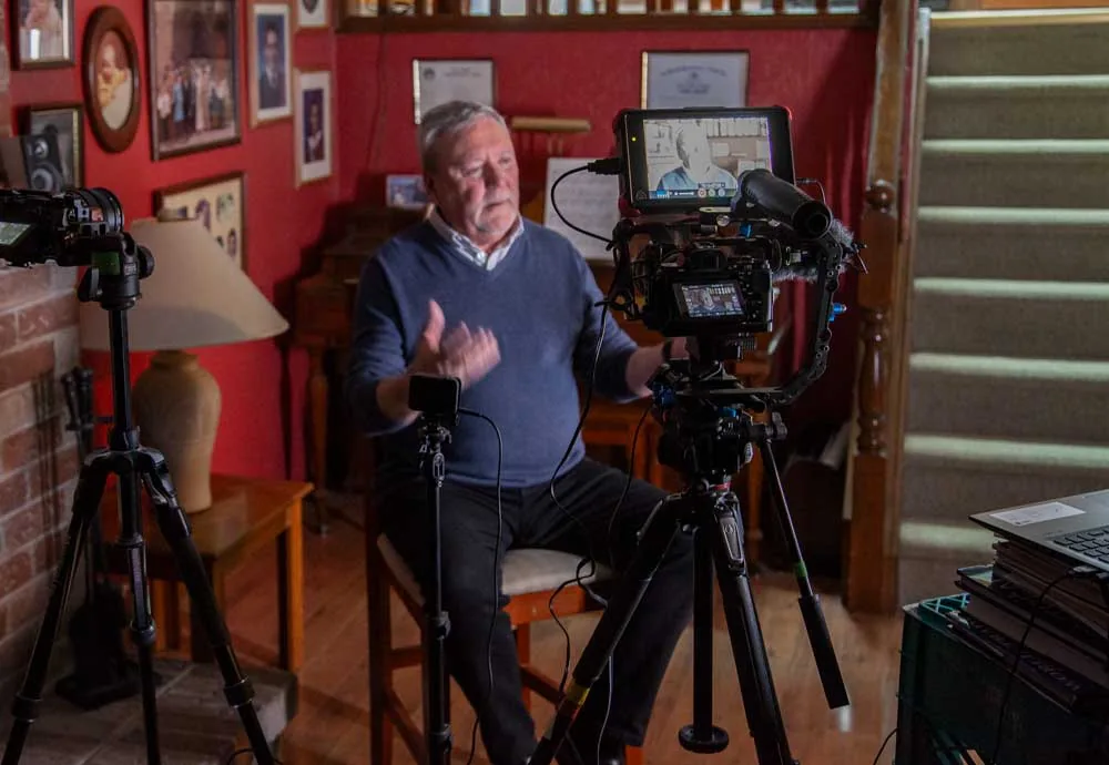 A behind-the-scenes frame from a shoot in February 2023.