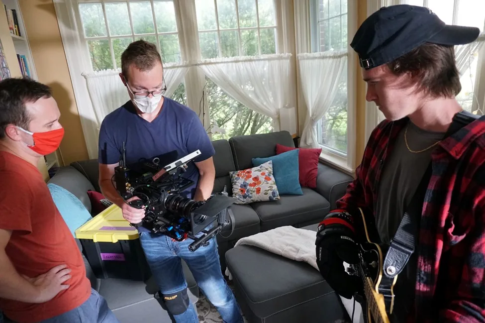 Derek Lamoureux and Nik Pilecki on the Bizbio GRIT shoot directing Zac Bell
