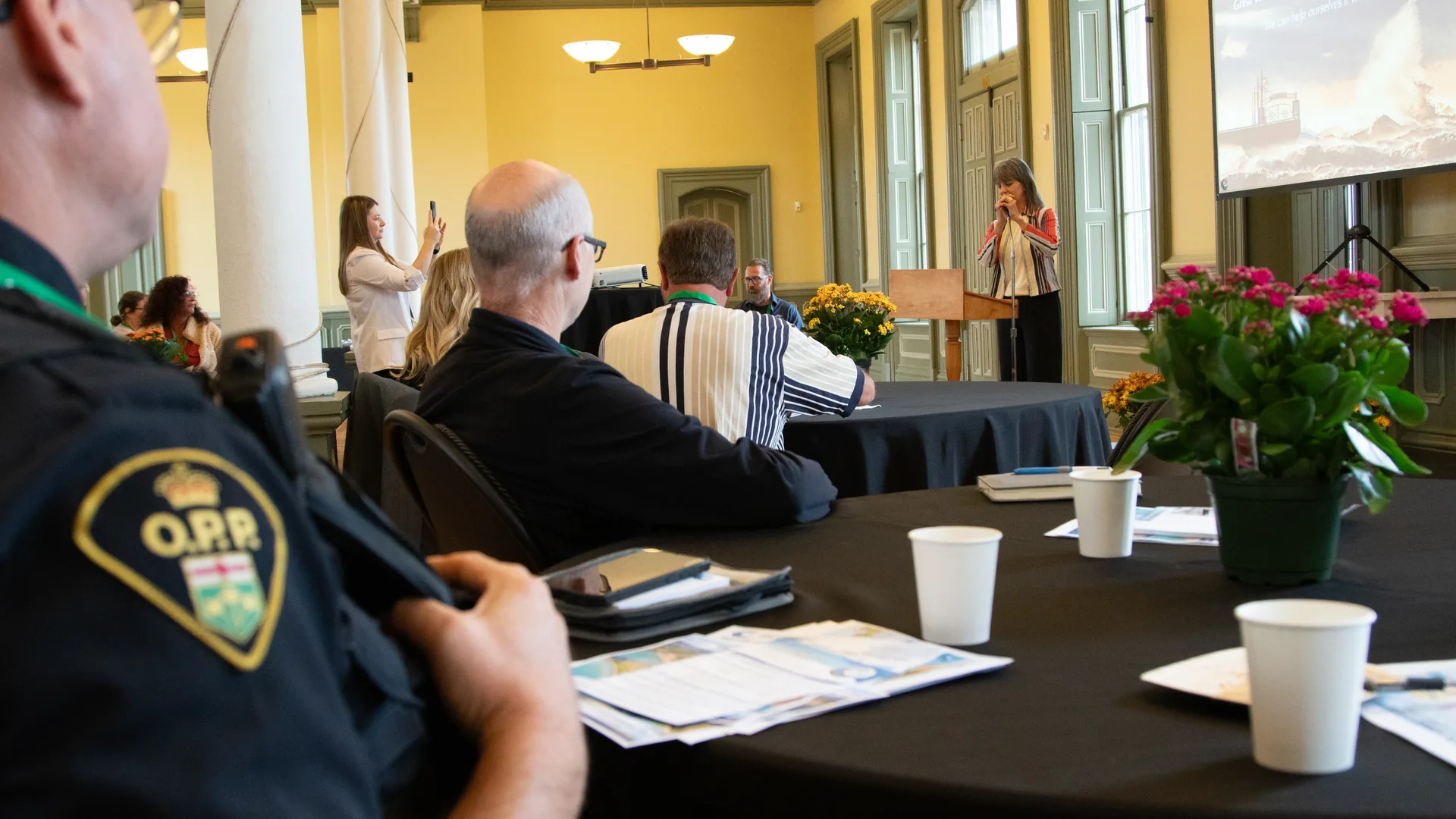 Edited photograph from the Great Lakes Risk Communication Summit at CASO Station, St. Thomas. Content not visually confirmed.