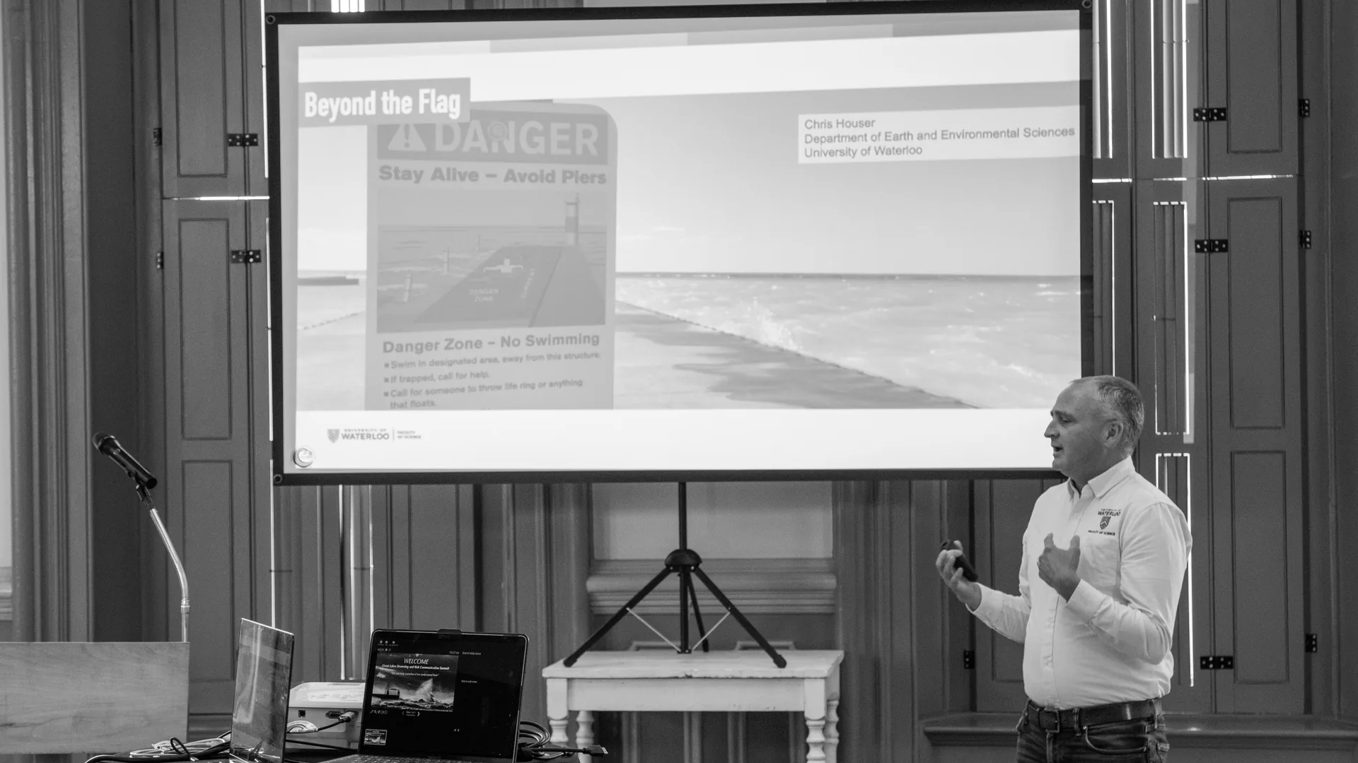 Edited photograph from the Great Lakes Risk Communication Summit at CASO Station, St. Thomas. Content not visually confirmed.