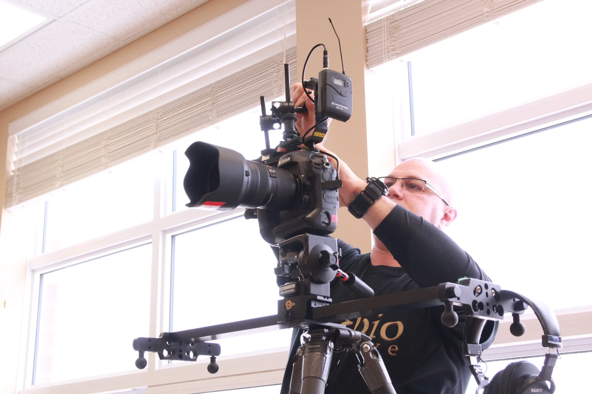 The craft. The D4 on its tripod, rigged.